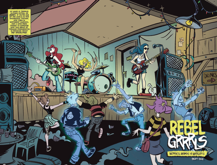 Splash page of 'Rebel Grrrls' Comic Book, Issue #1